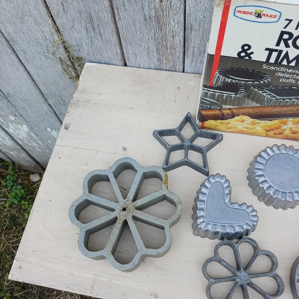 Nordic‎ Ware VTG 7 PC Deluxe Rosette & Timbale Set Scandinavian Puff Pastry